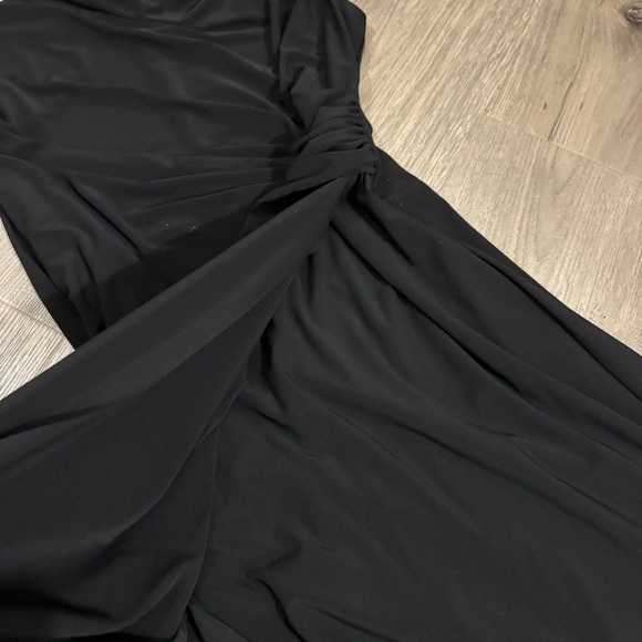 Lauren Ralph Lauren Ruched Sleeveless Dress Black White Size 8P Classic Stretch - Picture 11 of 13